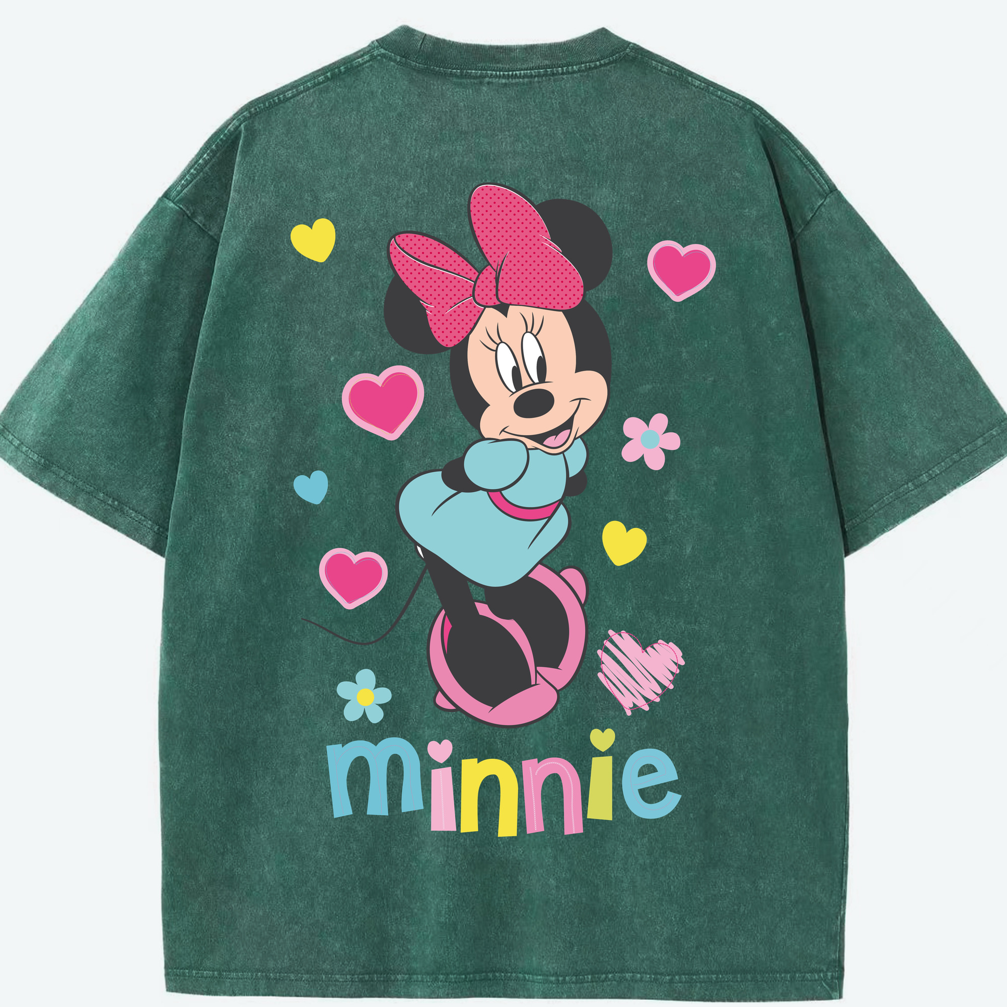 （画像用） ミッキーマウス Mickey Mouse 綿100% ヴィンテージ風 半袖Tシャツ（背面プリント）